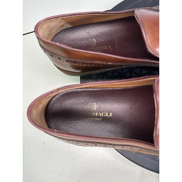 Bruno Magli Oliviero Kiltie Brown Leather Slip On Sneakers - Size 10 M - Picture 4 of 11